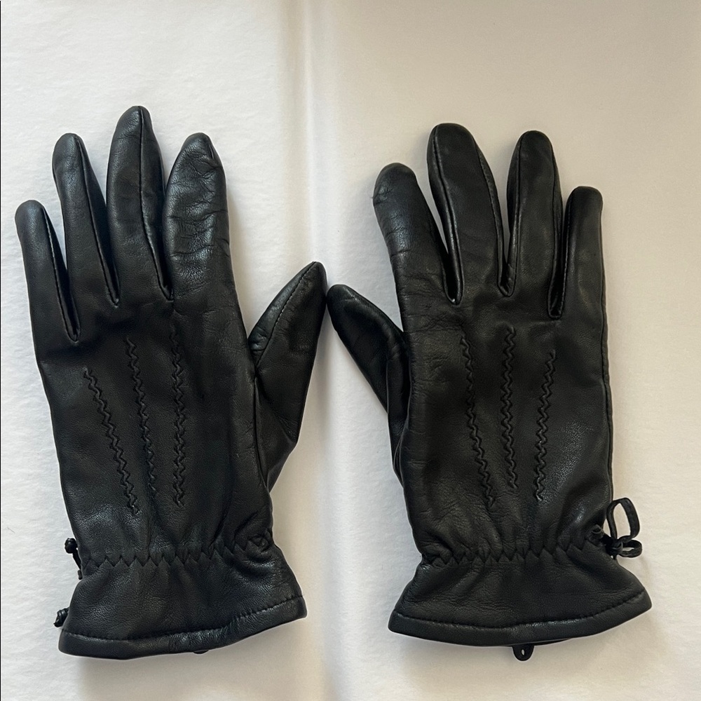 NWOT Vintage Black Leather Insulated Driving Gloves - Thinsulate 40g - Medium